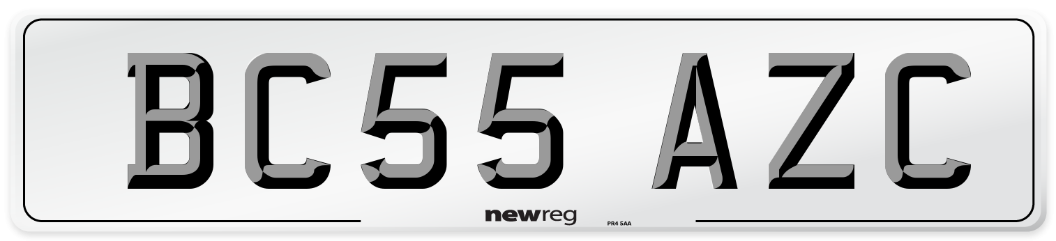 BC55 AZC Number Plate from New Reg